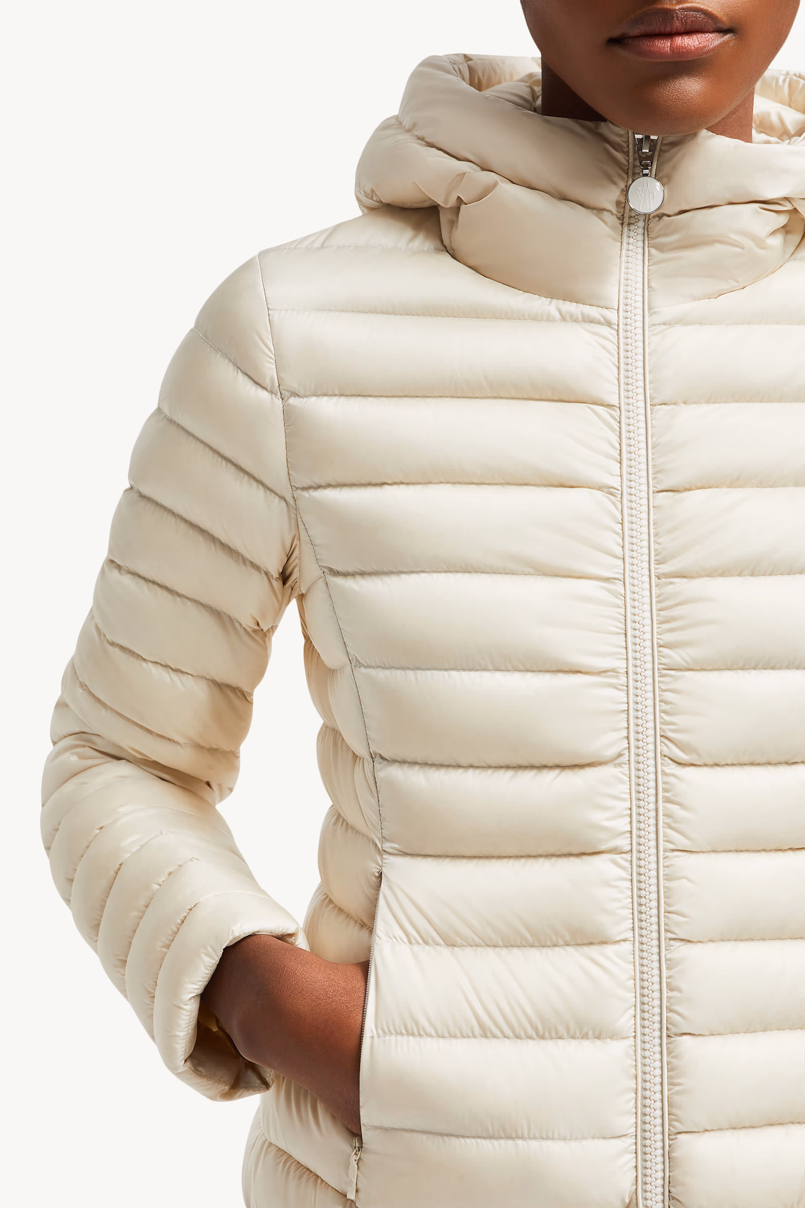 Plumífero corto con capucha Ige Mujer Blanco Marfil Moncler 6